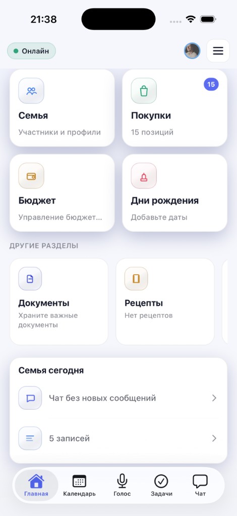 Разделы KinVoice